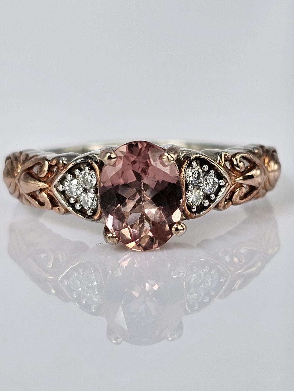 Natural Red Rose Apatite in 14kt Rose Gold & Sterling Silver Ring Size 7.5!🌹